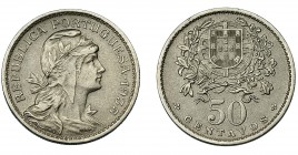 PORTUGAL. 50 centavos. 1935. KM-577. GO-20.06. EBC-.