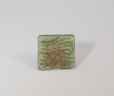 ANTIGUO EGIPTO. III Período Intermedio (XXI dinastía. Amuleto con ojo de Horus (1069-945 a.C.). Fayenza. Dimensiones 18 x 20 mm.