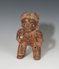 PREHISPÁNICO. Cultura Gran Nicoya (500-800 d.C.). Figura femenina. Terracota policromada. Altura 20,8 cm.