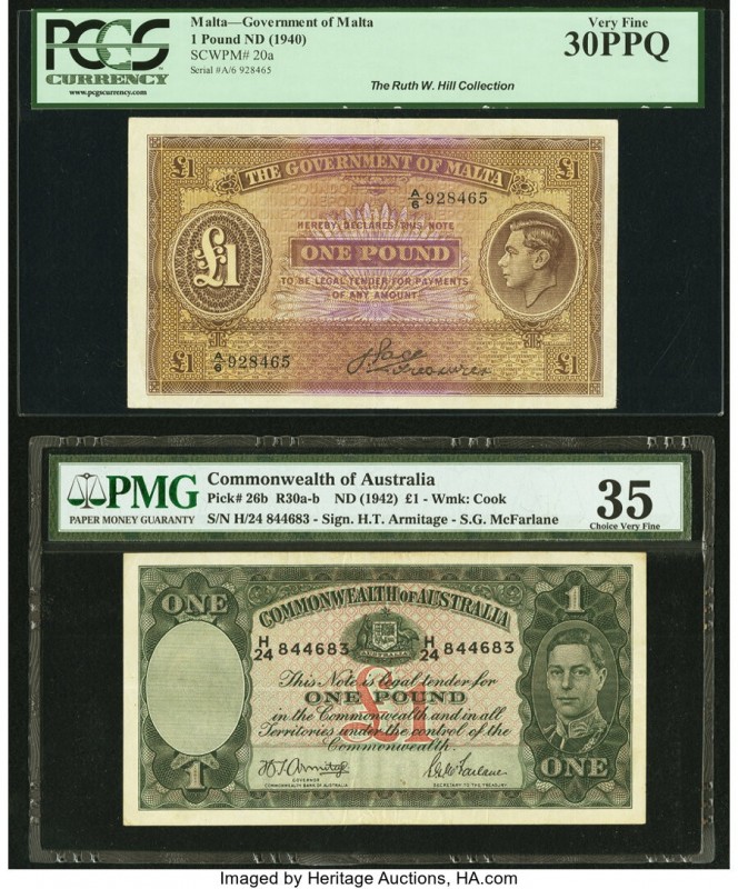 Australia Commonwealth Bank of Australia 1 Pound ND (1942) Pick 26b R30 PMG Choi...