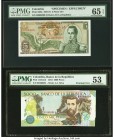 Colombia Banco de la Republica 5 Pesos Oro; 5000 Pesos 2.1.1961; 19.8.2012 Pick 406s; UNL Specimen/Issued PMG Gem Uncirculated 65 EPQ; About Uncircula...