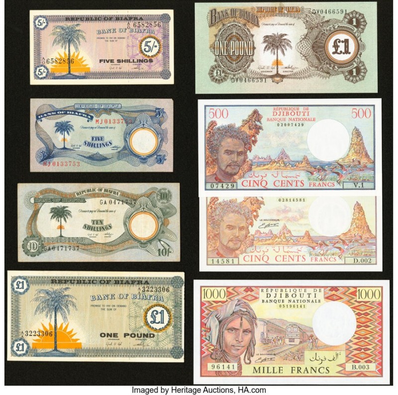 Djibouti and Biafra Group Lot of 8 Examples Very Fine-Crisp Uncirculated. 

HID0...