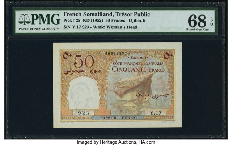 French Somaliland Tresor Public, Cote Francaise des Somalis 50 Francs ND (1952) ...