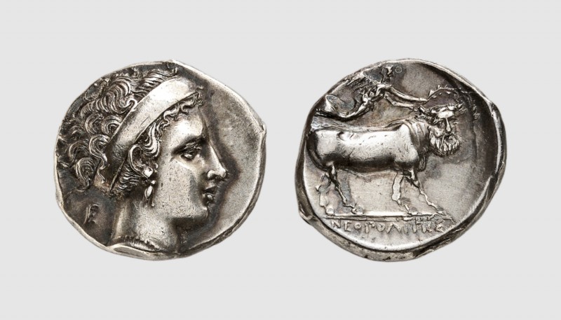 Campania. Neapolis. 360-340 BC. AR Nomos (7.46g, 2h). HN Italy 565; Gillet 16. O...