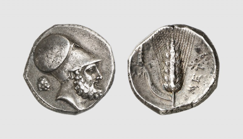 Lucania. Metapontum. 340-330 BC. AR Nomos (7.86g, 9h). Johnston B2.24; Tradart 2...