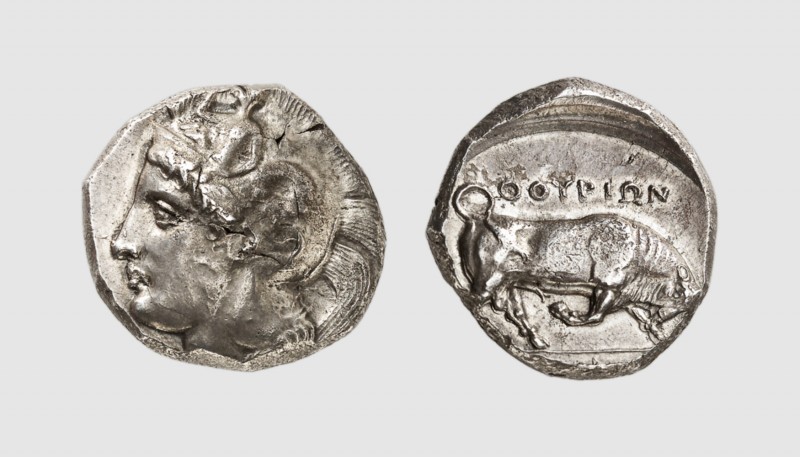 Lucania. Thurium. 380-360 BC. AR Dinomos (15,89g, 3h). Noe F14; HN Italy 1805. O...