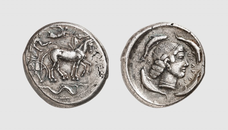 Sicily. Syracuse. 460-440 BC. AR Tetradrachm (16.82g, 11h). Boehringer 517; SNG ...
