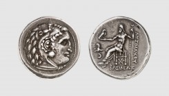 Thrace. Lysimachos. Kolophon. 299-297 BC. AR Tetradrachm (17.14g, 1h). Müller 19; Price L23. Old cabinet tone. Good very fine. From a private collecti...
