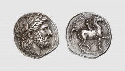 Macedon. Philip II. Pella. 342-336 BC. AR Tetradrachm (14.45g, 1h). SNG ANS 385; Le Rider 280. Old cabinet tone. Insignificant double strike on revers...