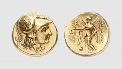 Macedon. Alexander III. Abydos (under Leonnatos, Arrhidaios or Antigonos Monophthalmos). 323-317 BC. AV Stater (8.51g, 11h). Price 1525; Tradart 6.61 ...