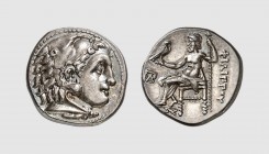 Macedon. Philip III. Kolophon (under Menander or Kleitos). 322-319 BC. AR Drachm (4.29g, 1h). Price P46; Müller P135. Lightly toned. Perfectly centere...