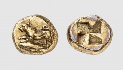 Mysia. Kyzikos. 500-450 BC. EL Hekte (2.67 g). Fritze 86; Rosen 464. Old cabinet tone. A lovely coin. Insignificant light scratches under tone. Choice...