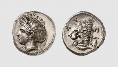 Mysia. Kyzikos. 390-340 BC. AR Tetradrachm (15.13g, 1h). Pixodaros 2.2; Nomisma 23. Old cabinet tone. Perfectly centered and struck in high relief. Wi...