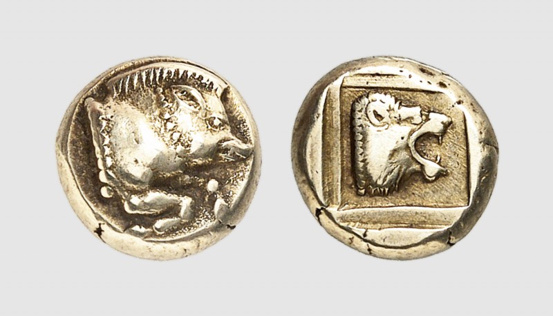 Lesbos. Mytilene. 460-450 BC. EL Hekte (2.53g, 1h). Bodenstedt 41; SNG von Auloc...