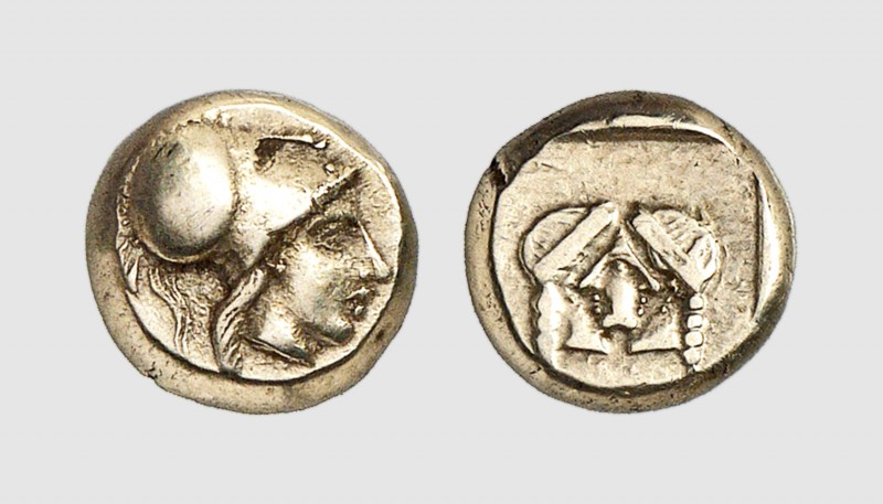 Lesbos. Mytilene. 454-428 BC. EL Hekte (2.53g, 6h). Bodenstedt 55; Luynes 2555. ...
