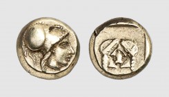 Lesbos. Mytilene. 454-428 BC. EL Hekte (2.53g, 6h). Bodenstedt 55; Luynes 2555. Lightly toned. Perfectly centered and struck. A lovely and intriguing ...