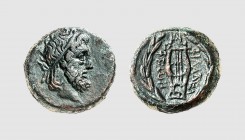 Lydia. Philadelphia. 2nd century BC. Æ (6.92g, 1h). BMC 7; SNG von Aulock 3061. Wonderful dark green patina. Choice extremely fine. From the Sadijas c...