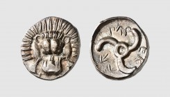 Lycia. Uncertain mint. Perikles. 380-360 BC. AR Tetrobol (2.63g). BMC 157; SNG von Aulock 4255. Old cabinet tone. A nice coin. Choice extremely fine. ...