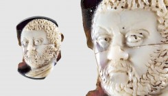 A Roman sardonyx cameo with a portrait of Caracalla. 3rd century AD. 22mm. Formerly broken. With a bold and realistic portrait. From a private collect...