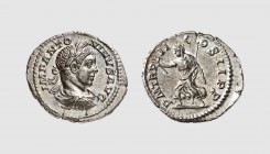 Empire. Elagabalus. Rome. AD 219. AR Denarius (2.73g, 5h). Cohen 143; RIC 21. Old cabinet tone. Lovely portrait. Choice extremely fine. From a private...