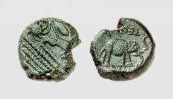 Belgica. The Bellovaci. Beauvais area. 1st century BC. Æ (9.51g, 9h). LT -; DT 289. Lovely light green patina. Ragged flan. The reverse is inspired by...