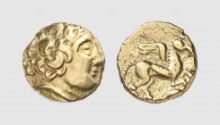 Celtica. The Mediomatrici. Metz area. 1st century BC. AV Quarter Stater (1.93g, 3h). LT -; DT 45. Lightly toned. Well-centered. A charming coin. Good ...