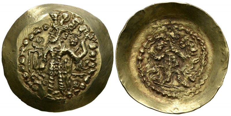 KUSHANO-SASANIDA EMPIRE, Bahram I. Dinar. (Au 7.52g \/ 33mm). 325-350 AD Balkh. ...