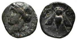 IONIA, Ephesus. Be11. (Ae. 1.00g \/ 11mm). 375-325 BC (SNG Copenhagen 256). F.