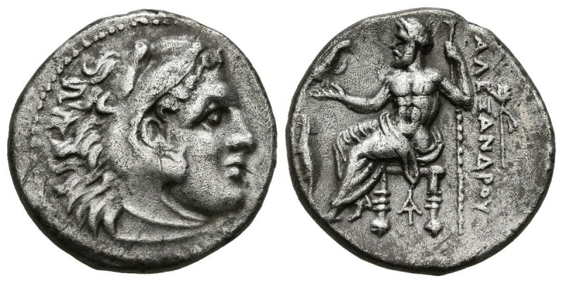 KINGS OF MACEDONIA, Alexander III. Drachma (Ar. 4.01g \/ 18mm). 336-323 BC Magne...