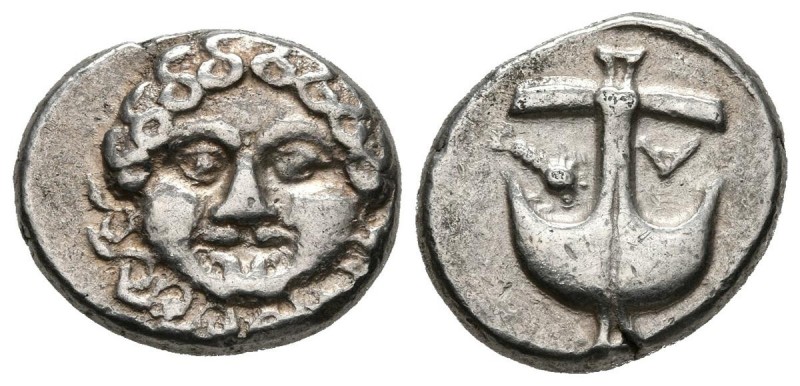THRACIA, Apolonia Pontika. Drachm. (Ar. 2.86g \/ 14mm). 450 BC (SNG Copenhagen 4...