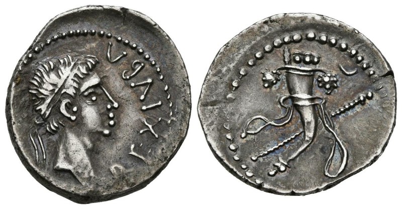 KINGS OF MAURITANIA, Juba II. Denarius. (Ar. 3.10g \/ 19mm). 25 BC-AD 24 Caesare...