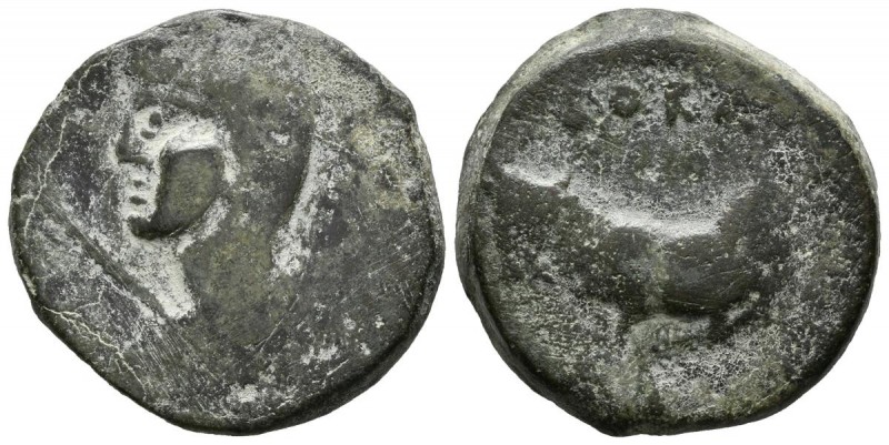 BORA (Alcaudete, Ja\u00e9n). Semis. (Ae. 16.23g \/ 34mm). 100-50 BC Anv: Female ...