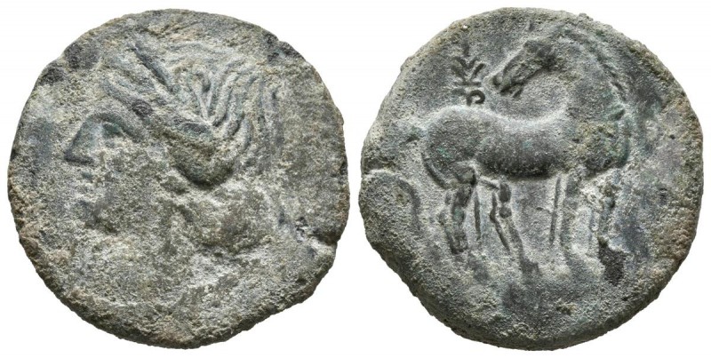 CARTAGONOVA (Cartagena, Murcia). Tracing. (Ae. 8.08g \/ 22mm). 220-215 BC Anv: H...