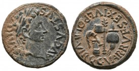 CARTAGONOVA (Cartagena, Murcia). Semis. (Ae. 6.26g \/ 22mm). 27 BC-AD 14 Anv: Laureate head of Augustus on the right, around: AVGVSTVS. DIVI. F. Rev: ...