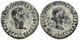 CARTAGONOVA (Cartagena, Murcia). As. (Ae. 12.63g \/ 28mm). 37-41 AD Anv: Laureate head of Caligula on the right, around: C. CAESAR. AVG. GERMANIC. IMP...