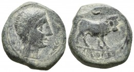 CASTULO (Cazlona, Ja\u00e9n). Semis. (Ae. 7.25g \/ 20mm). 180 BC (FAB-717). F.
