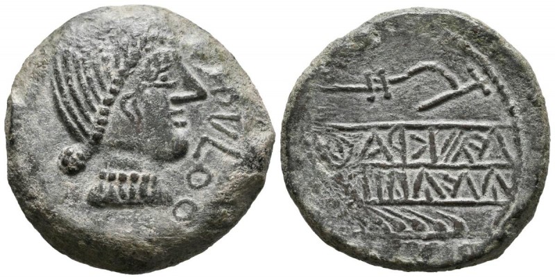 OBULCO (Porcuna, Ja\u00e9n). As. (Ae. 15.99g \/ 29mm). 220-20 BC Anv: Female hea...