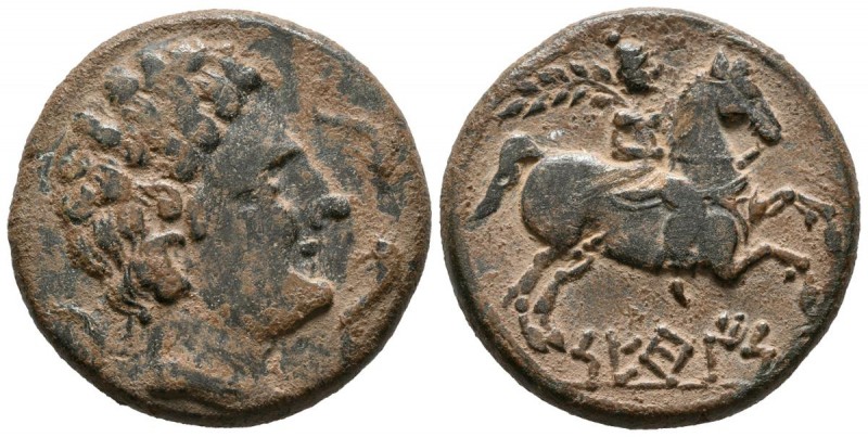 SETEIS (S\u00e1stago, Zaragoza). As. (Ae. 15.09g \/ 28mm). 120-20 BC Anv: Male h...