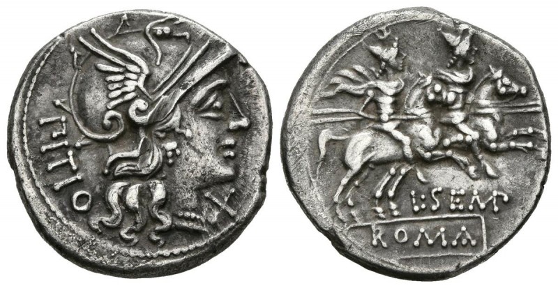 GENS SEMPRONIA. Denarius. (Ar. 3.92g \/ 19mm). 148 BC Rome. (Crawford 216\/1; FF...