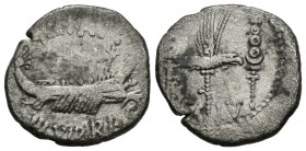 MARCO ANTONIO. Denarius. (Ar. 3.09g \/ 16mm). 32-31 BC Flying mint. (Crawford 544\/17; FFC 35). VG.