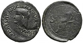 GERMANIC. As (Ae. 9.51g \/ 29mm). 37-38 AD Rome. Anv: C CAESAR AVG GERMANICVS PON M TR POT. Emperdor's bare head to the left. Rev: VESTA. Vesta veiled...