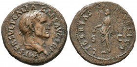 GALBA. As. (Ae. 9.88g \/ 28mm). 68 AD Rome. Anv: IMP SER SVLP GALBA CAES AVG TR P. Laureate bust of Galba on the right. Rev: LIBERTAS PVBLICA. Liberta...