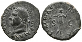 AULUS VITELLIS. As. (Ae. 9.90g \/ 29mm). 69 AD Tarraco. Anv: A VITELLIVS IMP GERMAN. Vitellius laureate bust on the left. Rev: LIBERTAS PVBLICA. Liber...