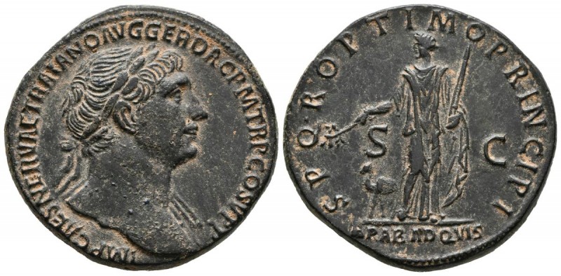 TRAJAN. Sesterce. (Ae. 23.47g \/ 32mm). 103-111 AD Rome. Anv: IMP CAES NERVAE TR...