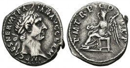 TRAJAN. Denarius. (Ar. 3.40g \/ 19mm). 98 AD Rome. (RIC 10). F.