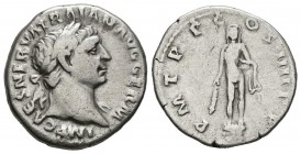 TRAJAN. Denarius. (Ar. 3.11g \/ 18mm). 101-102 AD Rome. (RIC 49). VG.