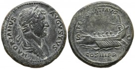 HADRIAN. Sesterce. (Ae. 24.15g \/ 33mm). 132-134 AD Rome. Anv: HADRIANVS AVGVSTVS. Laureate and draped bust to the right of Adriano. Rev: Galley with ...