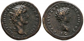 ANTONINO PIO. Dupondio. (Ae. 14.23g \/ 29mm). 140-144 AD Rome. Anv: ANTONINVS AVG PIVS PP TR P COS III. Bust radiated to the right of Antonino P\u00ed...