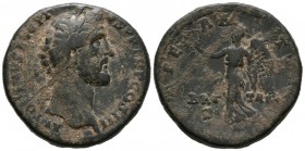 ANTONINO PIO. Sesterce. (Ae. 25.56g \/ 32mm). 143-144. Rome. Anv: ANTONINVS AVG PIVS PP TR P COS III. Laureate bust to right of Antonino P\u00edo. Rev...