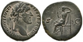 ANTONINO PIO. Sesterce. (Ae. 23.18g \/ 29mm). 145-161 AD Rome. Anv: ANTONINVS AVG PIVS PP TR PP COS IIII. Laureate bust to right of Antonino P\u00edo....